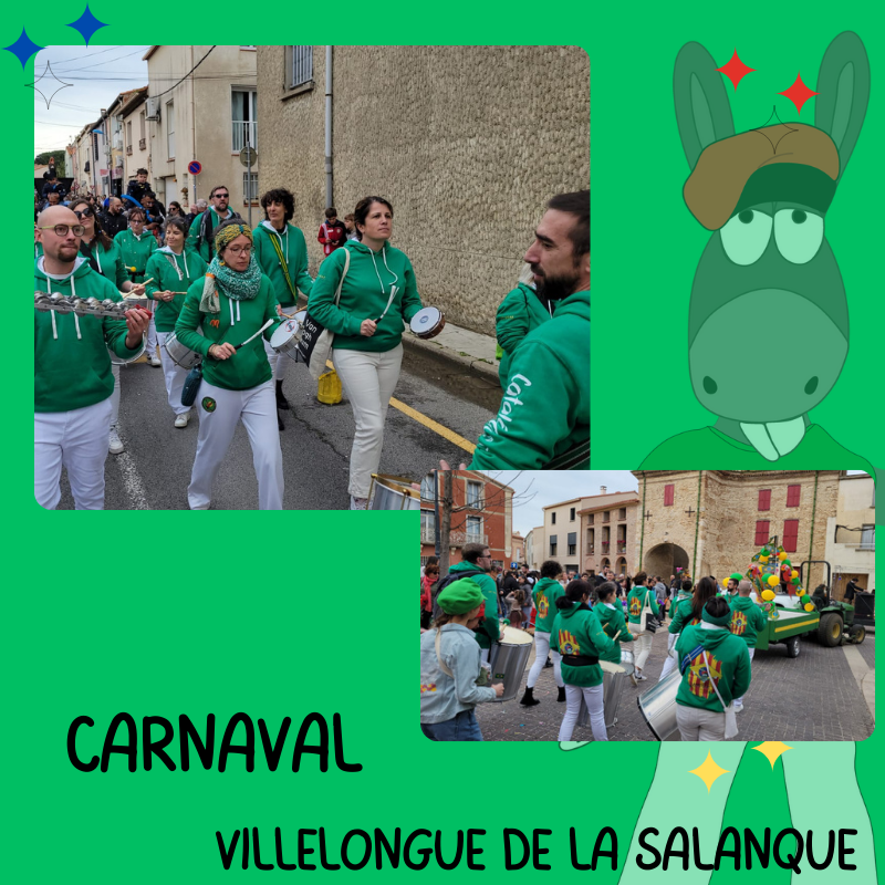 Retour sur l'animation de Catala Que Ta au Carnaval de Villelongue de la Salanque. Cavalcada au son du Samba !